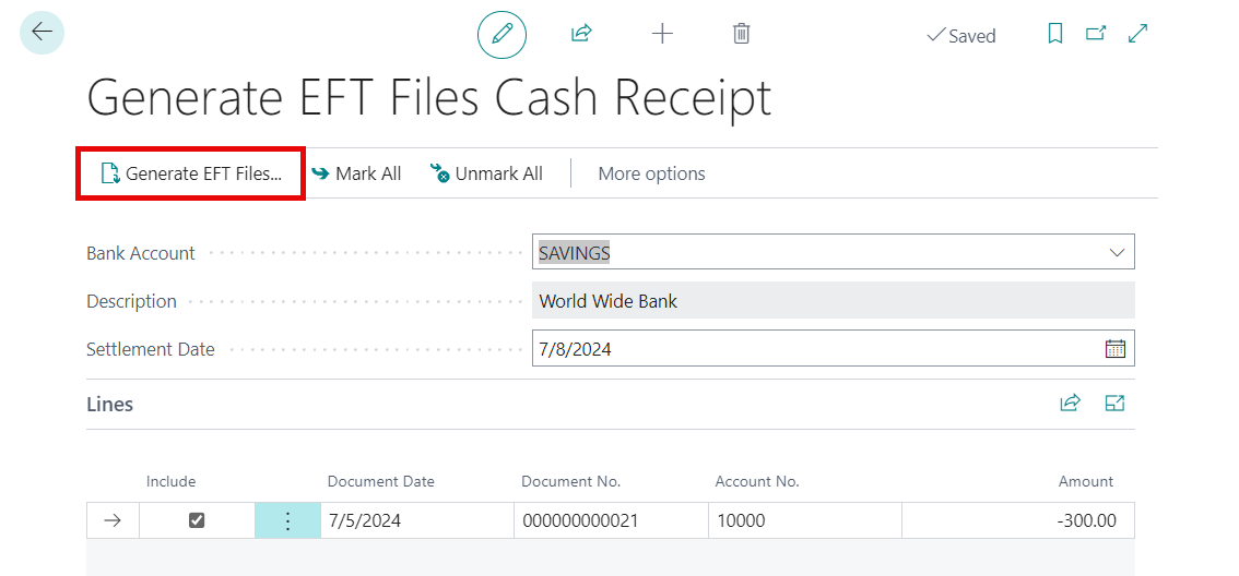 Generate EFT File