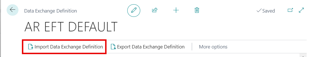 Import Data Exchange Definition tab